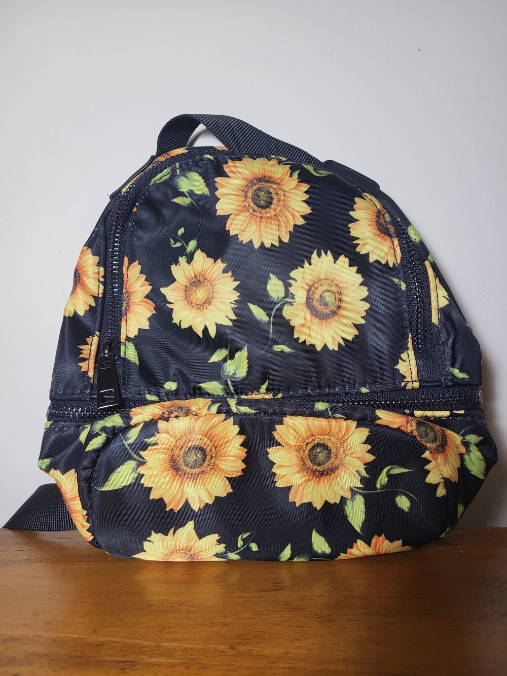 No Boundaries Sunflower Print Mini Backpack - Black & Yellow